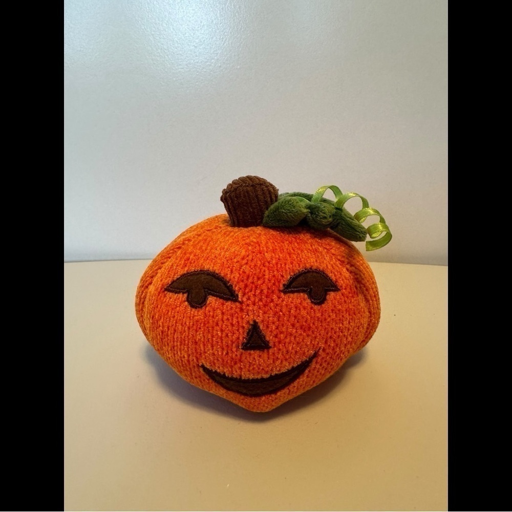 Starbucks Jack-O-Lantern 2007 Small Vintage Halloween Fall Pumpkin Knit Plush